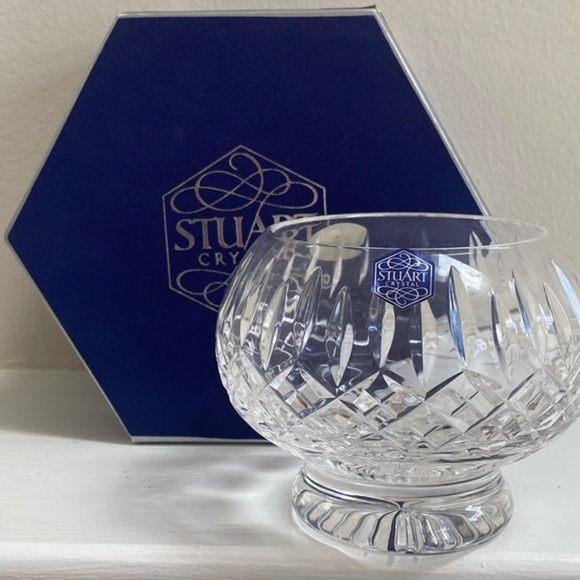 Vintage Stuart Crystal Cut Glass Candy Compote Footed Dish - Picture 2 of 12